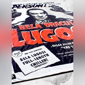 Dracula Bela Lugosi Throw Blanket Horror Goth Vampire Decor